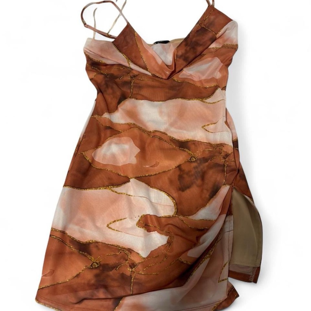 Elegant Marble Print Dress